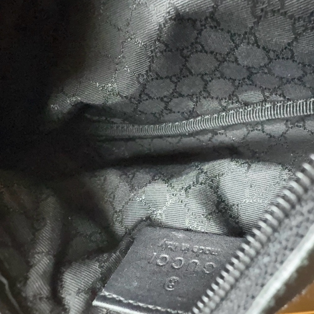 Gucci Black Canvas & Leather Mini Bag Cherry Lime Strap Authenticated GUC - Picture 5 of 6